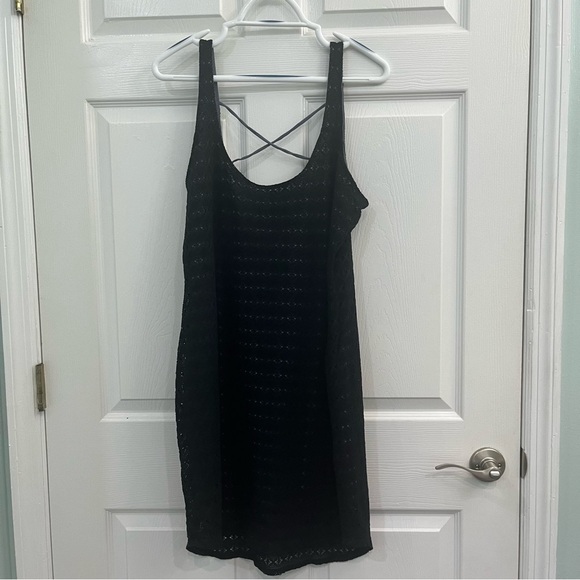 Athleta Dresses & Skirts - Athleta Black Blue Grey Lace Adjustable Stretch Women's Sporty Casual Tank Dress